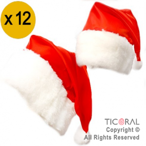 GORRO PAPA NOEL TAFETA CR X 12